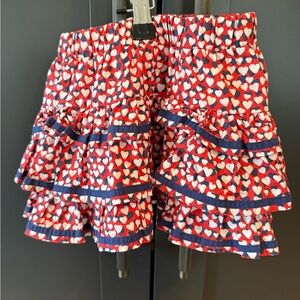 Jcrew Heart Patterned Ruffle Skirt